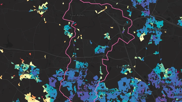 House price heatmap showing property values across Wolverhampton