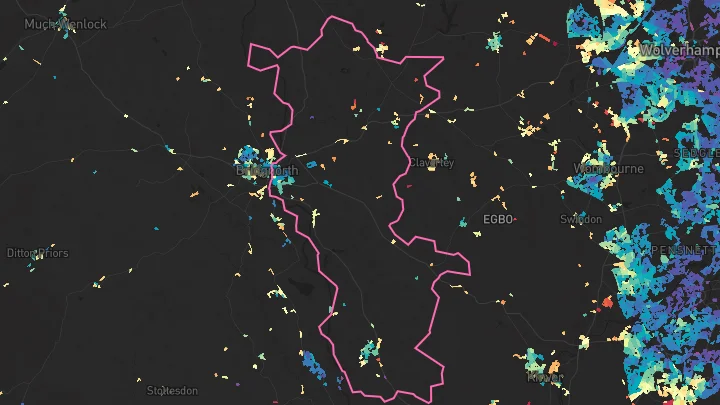 House price heatmap showing property values across Bridgnorth