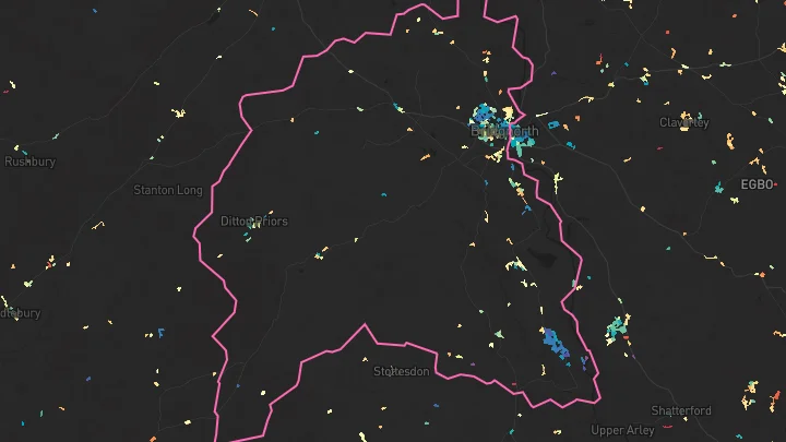 House price heatmap showing property values across Bridgnorth