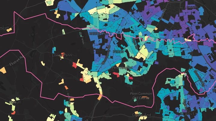 House price heatmap showing property values across Wolverhampton