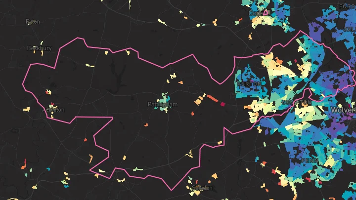 House price heatmap showing property values across Wolverhampton