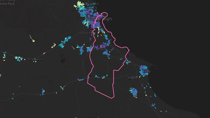 House price heatmap showing property values across Scarborough