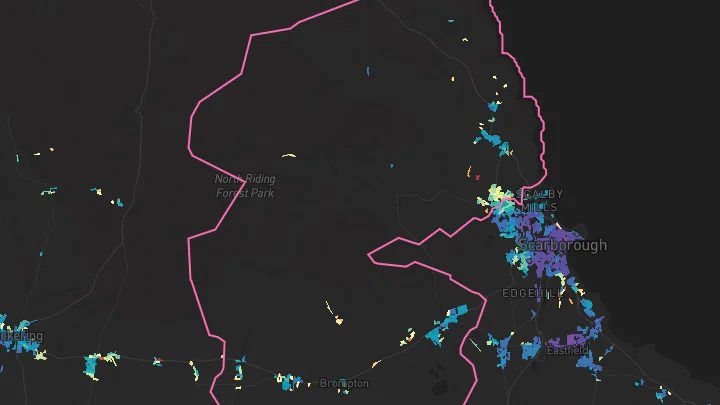 House price heatmap showing property values across Scalby