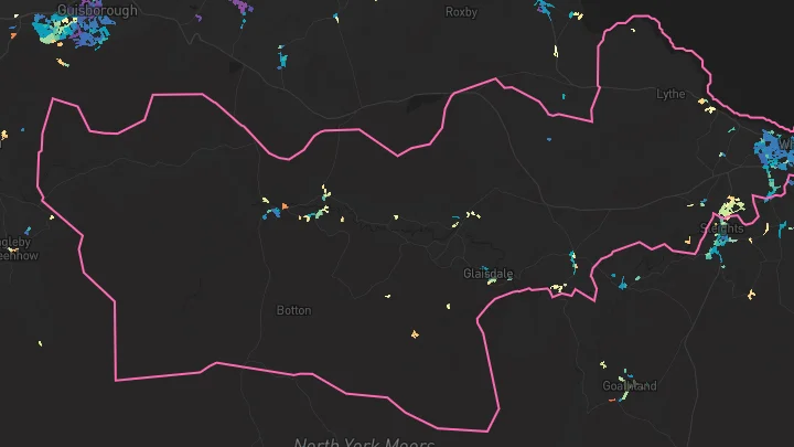 House price heatmap showing property values across Whitby