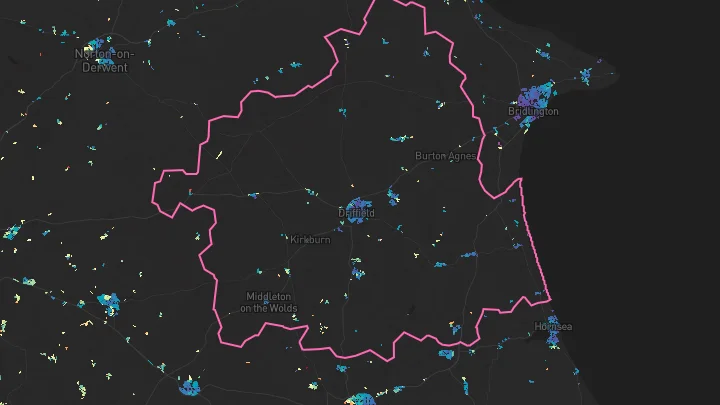 House price heatmap showing property values across Driffield
