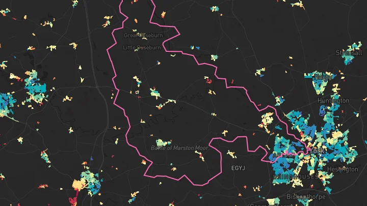 House price heatmap showing property values across York