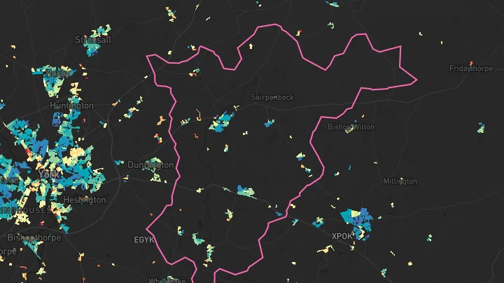 House price heatmap showing property values across Stamford Bridge