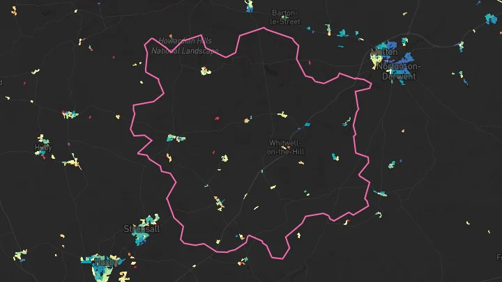 House price heatmap showing property values across Sheriff Hutton