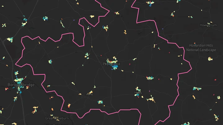 House price heatmap showing property values across Easingwold