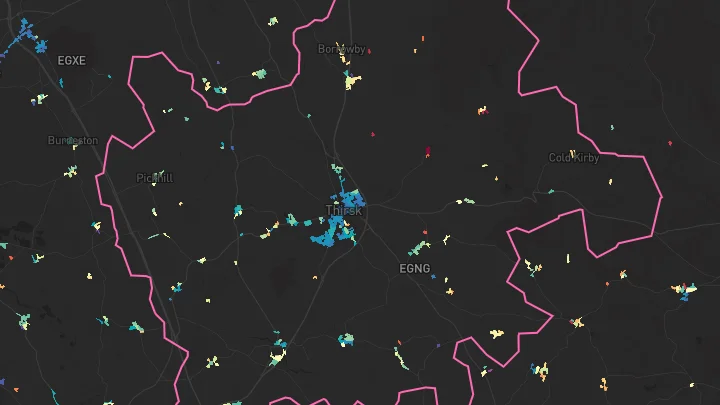 House price heatmap showing property values across Sowerby