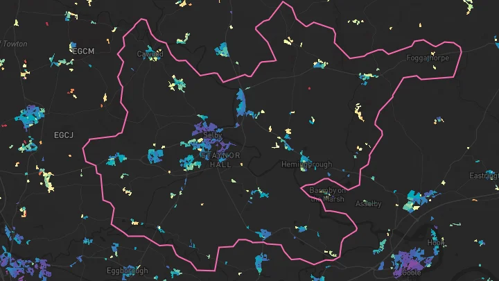 House price heatmap showing property values across Selby