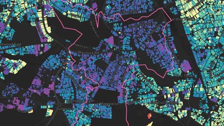 House price heatmap showing property values across Birmingham