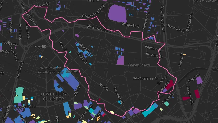 House price heatmap showing property values across Birmingham
