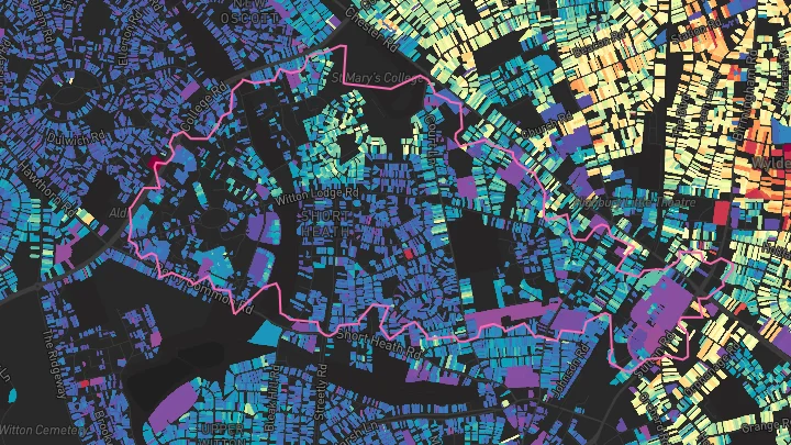 House price heatmap showing property values across Birmingham