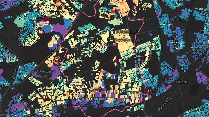 House price heatmap showing property values across Birmingham