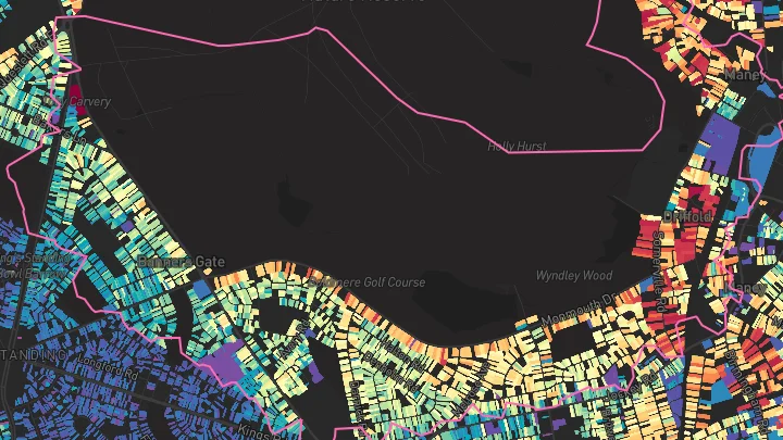 House price heatmap showing property values across Sutton Coldfield