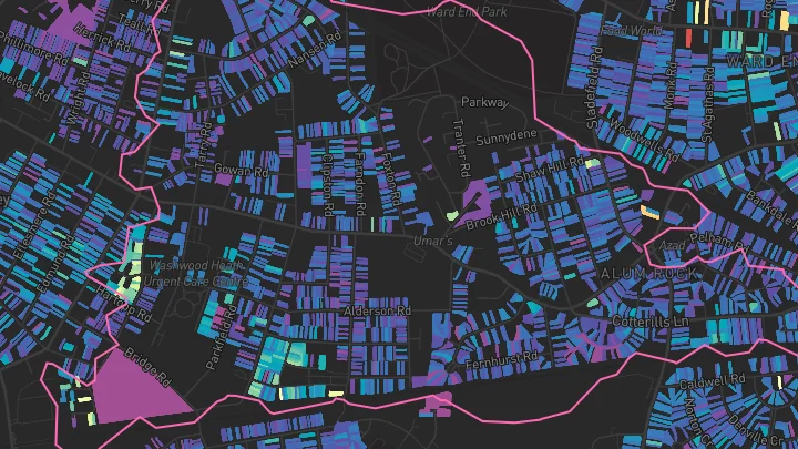 House price heatmap showing property values across Birmingham