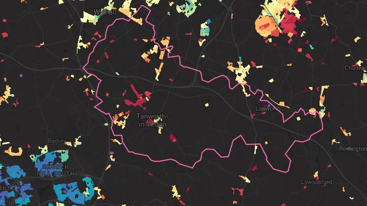House price heatmap showing property values across Earlswood