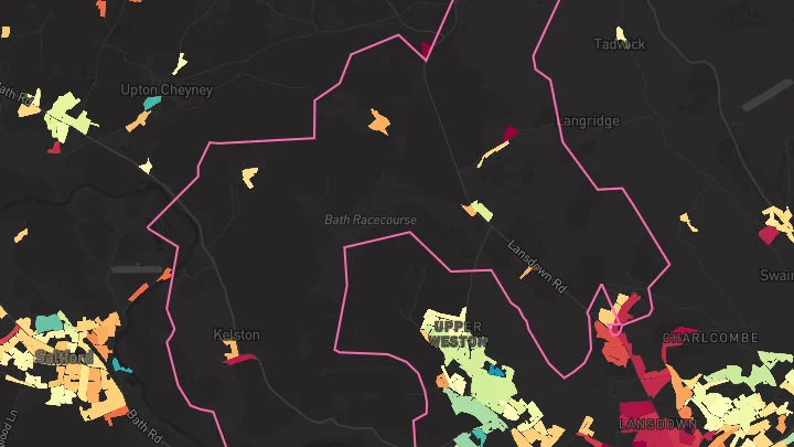 House price heatmap showing property values across Lansdown