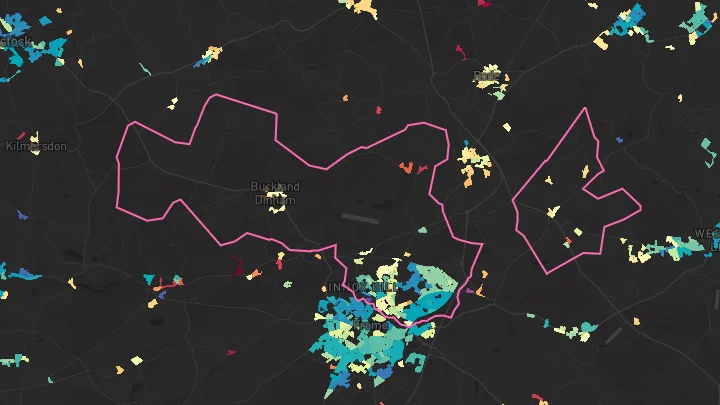 House price heatmap showing property values across Frome