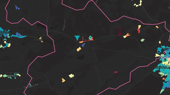 House price heatmap showing property values across Frome