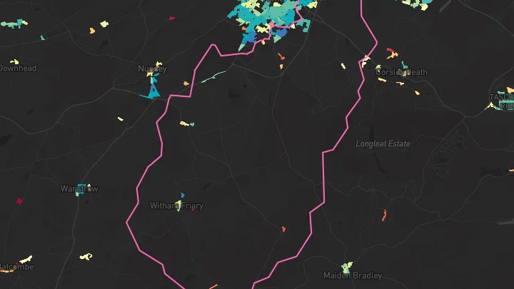 House price heatmap showing property values across Frome