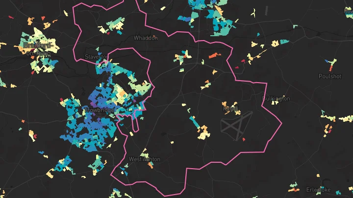 House price heatmap showing property values across Holt