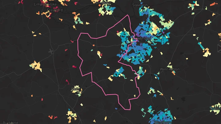 House price heatmap showing property values across Trowbridge