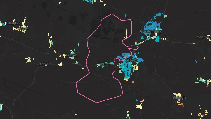 House price heatmap showing property values across Walton