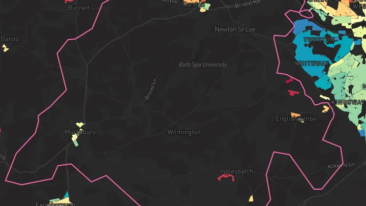 House price heatmap showing property values across Corston