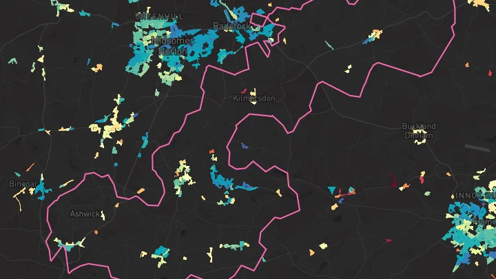 House price heatmap showing property values across Coleford