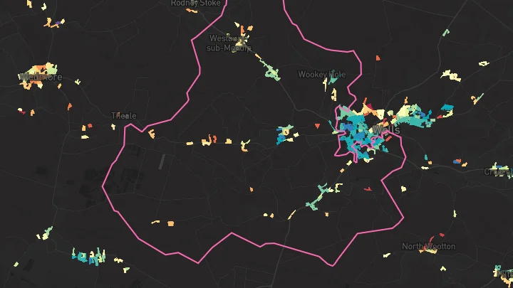 House price heatmap showing property values across Wells