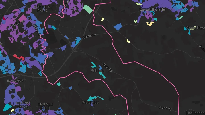 House price heatmap showing property values across Blackburn