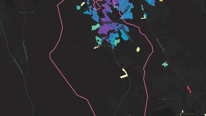 House price heatmap showing property values across Darwen