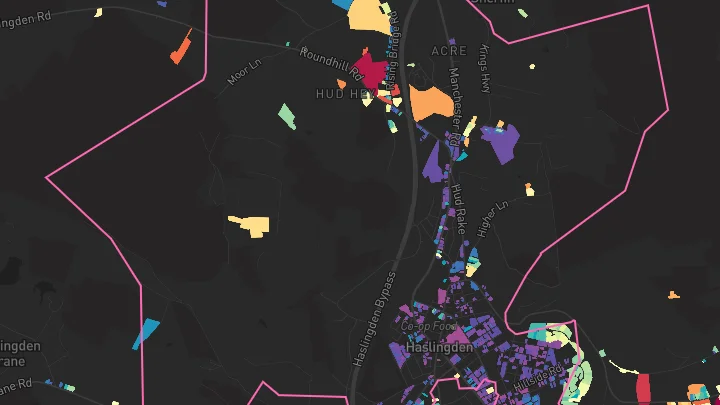 House price heatmap showing property values across Haslingden