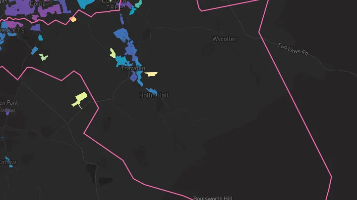 House price heatmap showing property values across Trawden
