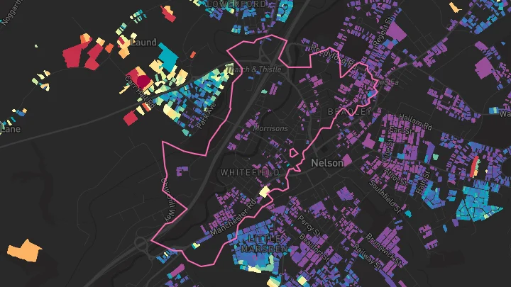 House price heatmap showing property values across Nelson