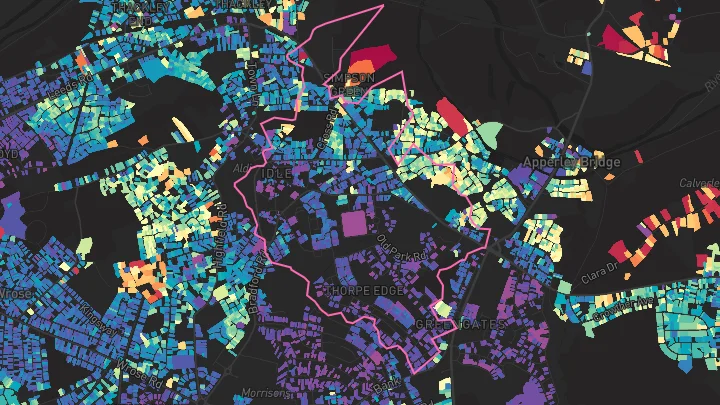 House price heatmap showing property values across Idle