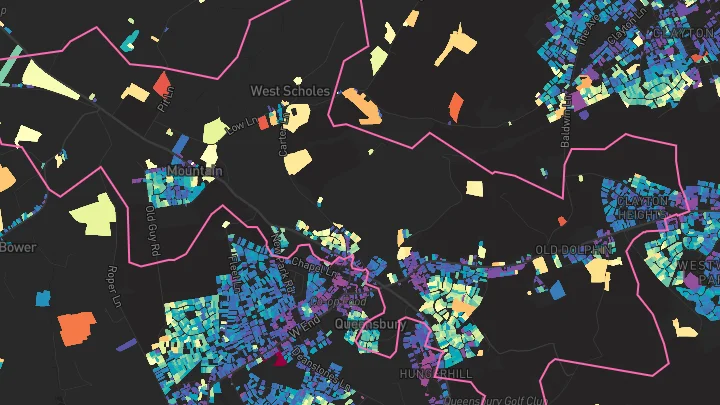 House price heatmap showing property values across Queensbury