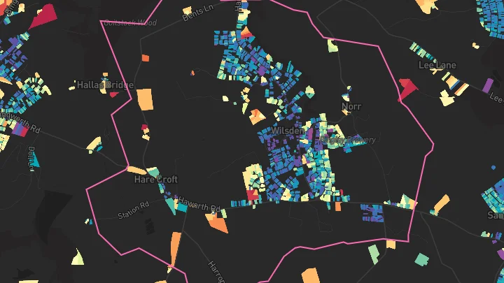 House price heatmap showing property values across Wilsden