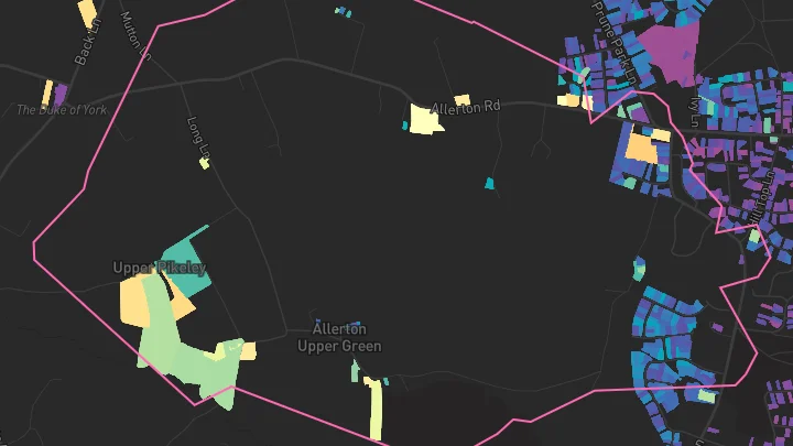 House price heatmap showing property values across Allerton