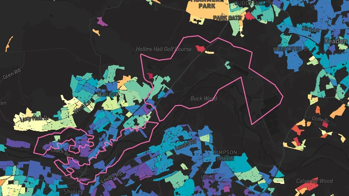 House price heatmap showing property values across Baildon