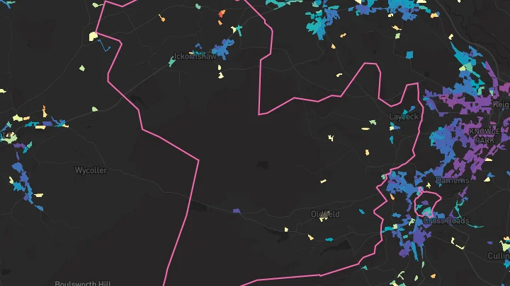 House price heatmap showing property values across Cowling