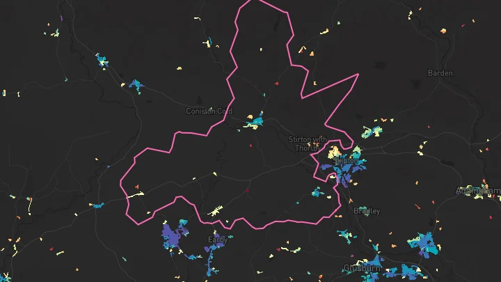 House price heatmap showing property values across Gargrave