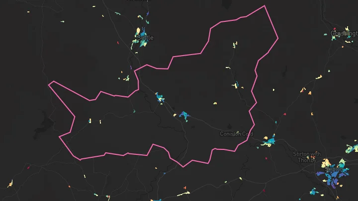 House price heatmap showing property values across Hellifield