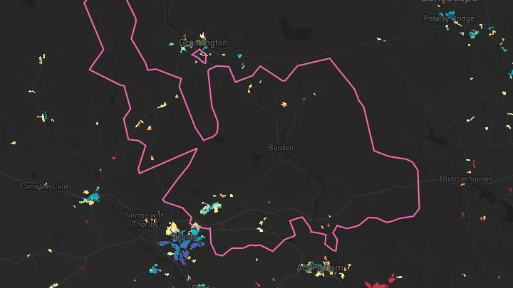 House price heatmap showing property values across Embsay