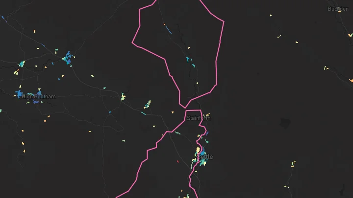 House price heatmap showing property values across Giggleswick