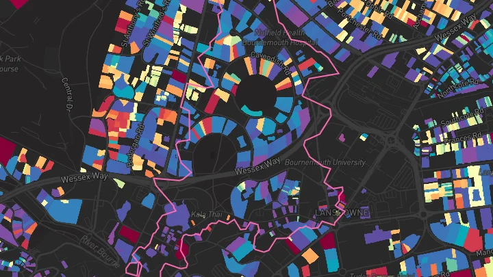 House price heatmap showing property values across Bournemouth