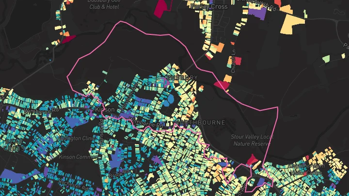 House price heatmap showing property values across Bournemouth