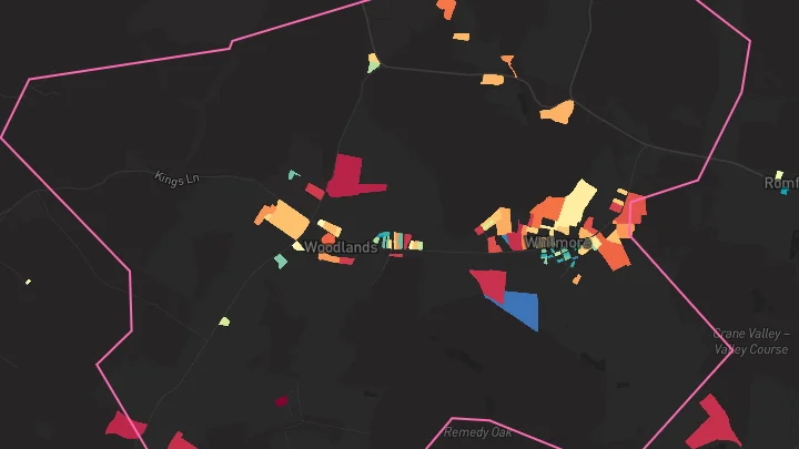 House price heatmap showing property values across Woodlands